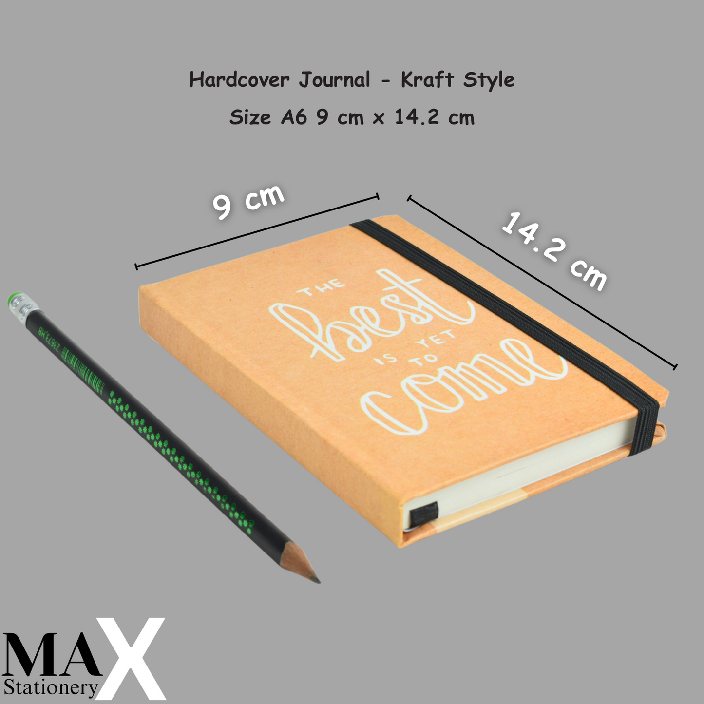 Max Stationery Hardcover Journals & Notebooks | Size A6 9 cm x 14.2 cm | 70 GSM | Lined | 100 sheets | Kraft Style