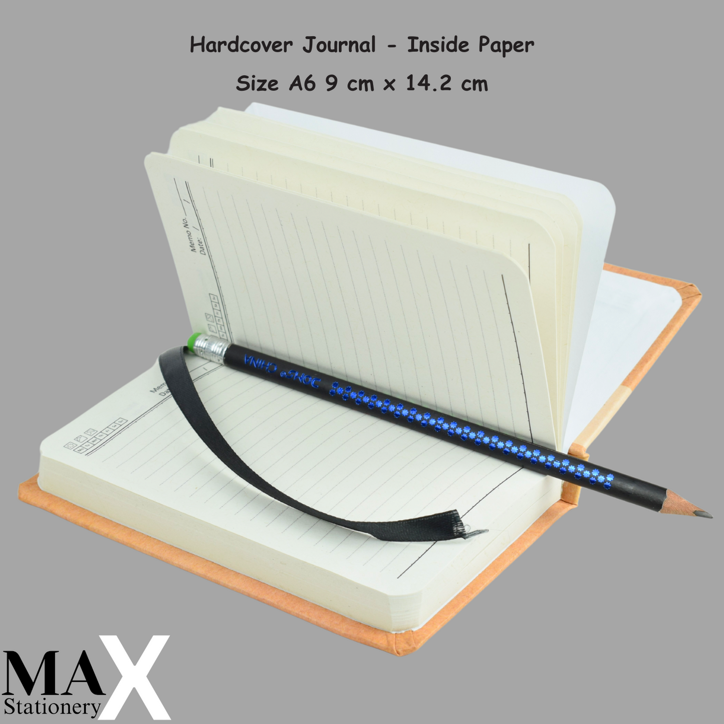 Max Stationery Hardcover Journals and Notebooks | Size A6 9 cm x 14.2 cm | 70 GSM | Lined | 100 sheets | Black & Off-white Style