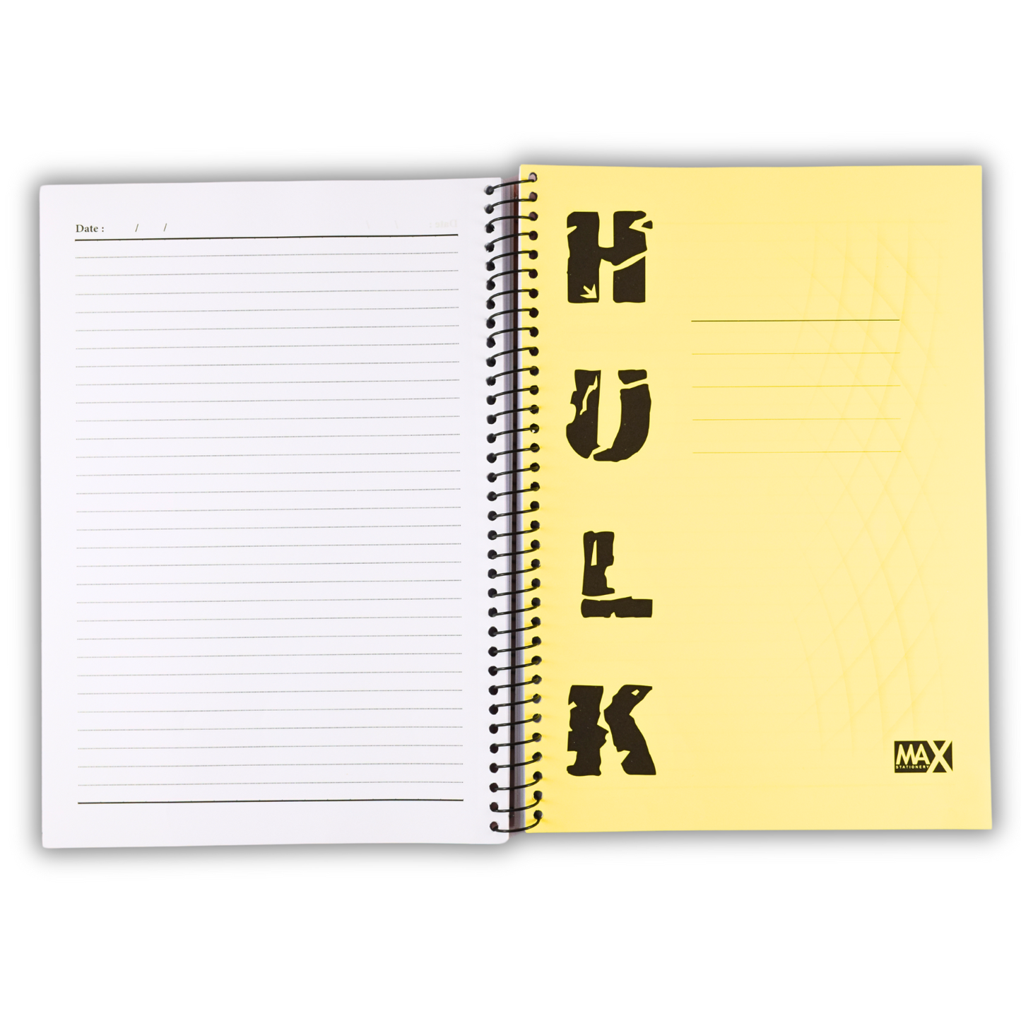 Max Stationery Four Subjects Wire bound Notebook | Size A4 21 cm x 29.7 cm | 60 GSM | Lined | 160 sheets | Hulk Series