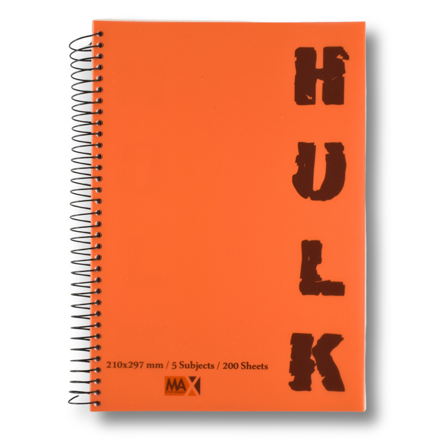 Max Stationery Five Subjects Wire bound Notebook | Size A4 21 cm x 29.7 cm | 60 GSM | Lined | 200 sheets | Hulk Series