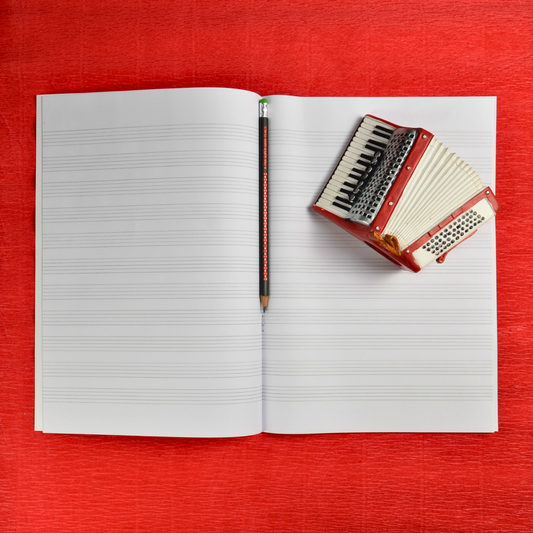 Stapled Music notebook | Size A4 21 cm x 29.7 cm | 60 GSM | 12 and 24 sheets | Music Notebook Series | Portrait Orientation by Max Paper House