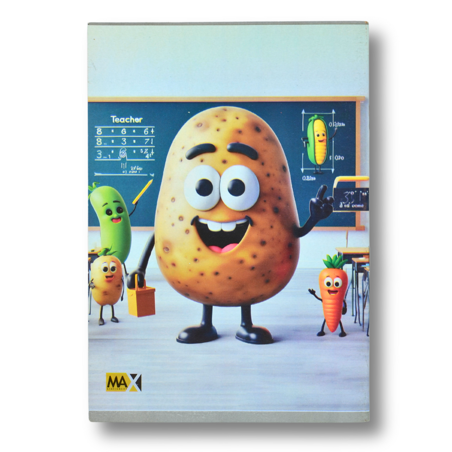 A5 school notebook by Max Stationery with 28 lined sheets, 60 GSM paper, and a 250 GSM duplex designed cover – part of the School Notebook Series.