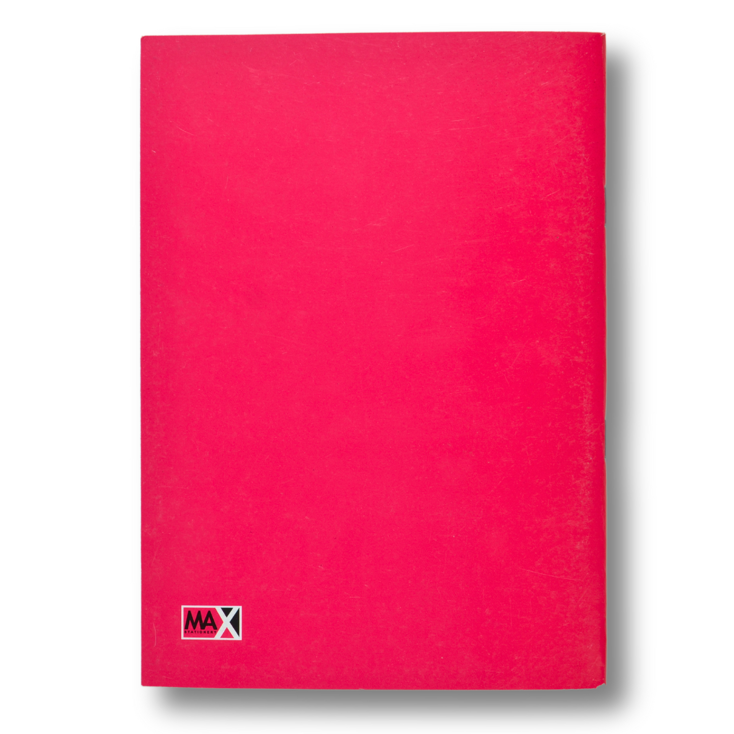 A5 school notebook with lined ruling and 100 sheets, featuring a 250 GSM red, green, blue, or yellow cover protected with glossy cellophane – Main Colors Series by Max Stationery.