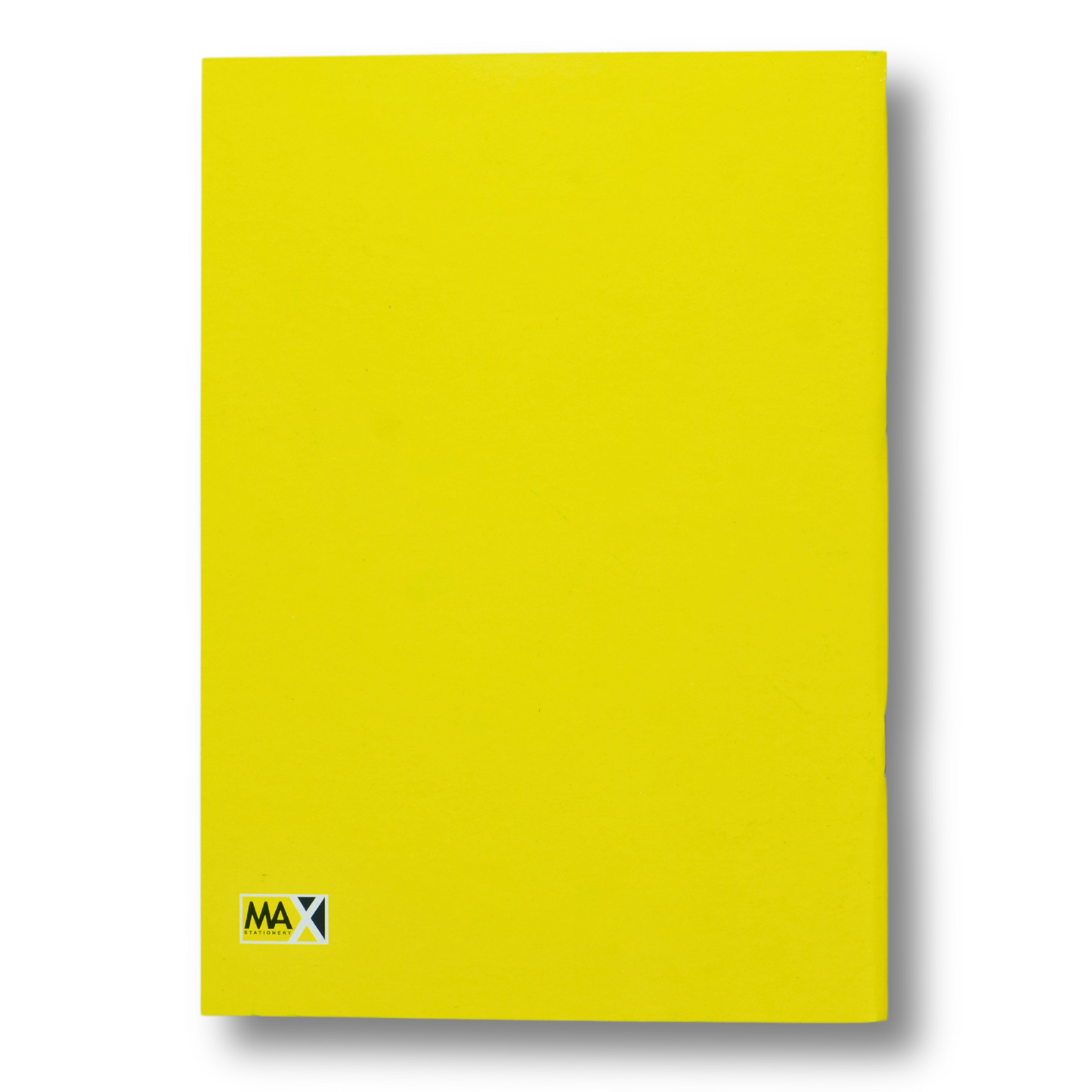 A5 school notebook with lined ruling and 100 sheets, featuring a 250 GSM red, green, blue, or yellow cover protected with glossy cellophane – Main Colors Series by Max Stationery.