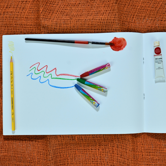 Stapled Drawing Sketch Book | White Drawing Paper | Size FS 24 cm x 34 cm | 16 sheets | 80 GSM | Drawing Sketches Series | Landscape Orientation