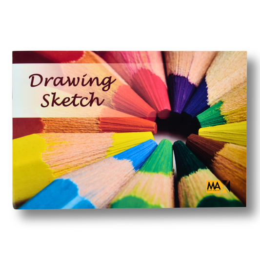 Stapled Drawing Sketch Book | White Drawing Paper | Size B5 17 cm x 24 cm | 16 sheets | 80 GSM | Drawing Sketches Series | Lanscape Orientation