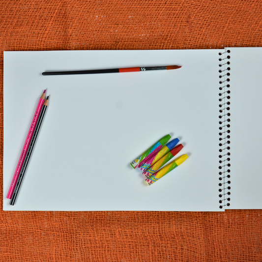 Wire bound Drawing Sketch Book | White Drawing Paper | Size FS 24 cm x 34 cm | 40 sheets | 80 GSM | Drawing Sketches Series | Landscape Orientation