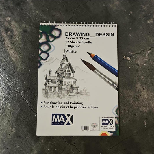 Wire-Bound Design Sketchbook – FS (25 × 35 cm) – 12 Sheets – 130 GSM – Design Sketches Series