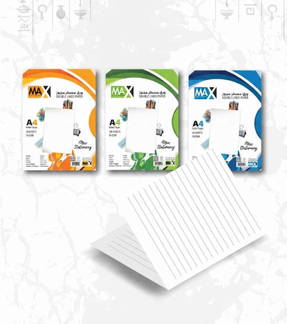 Double paper | Lined Ruling | Size A4 21 cm x 29.7 cm | 50 GSM | Writing Paper Series