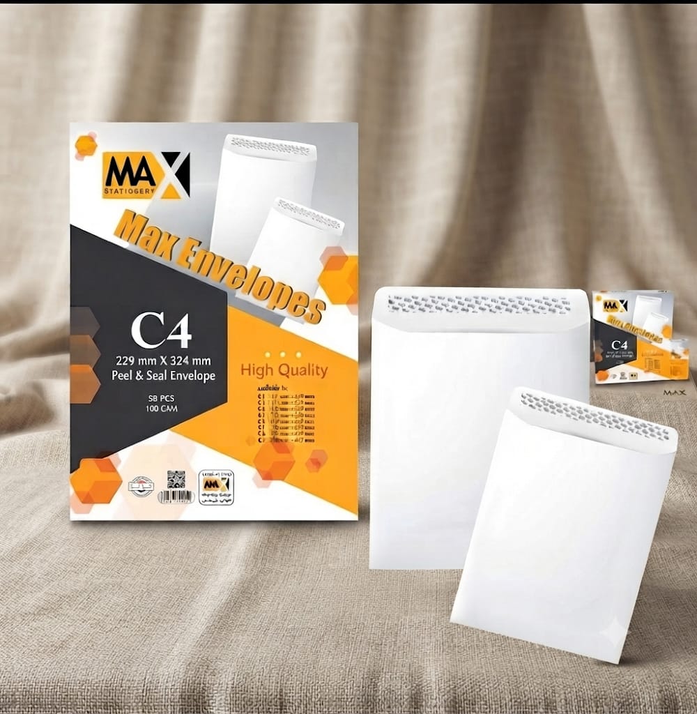 Self adhesive envelope | Plain White envelope | Size C4 229 mm x 324 mm | 100 GSM | Pack of 50 envelopes | Envelopes Series