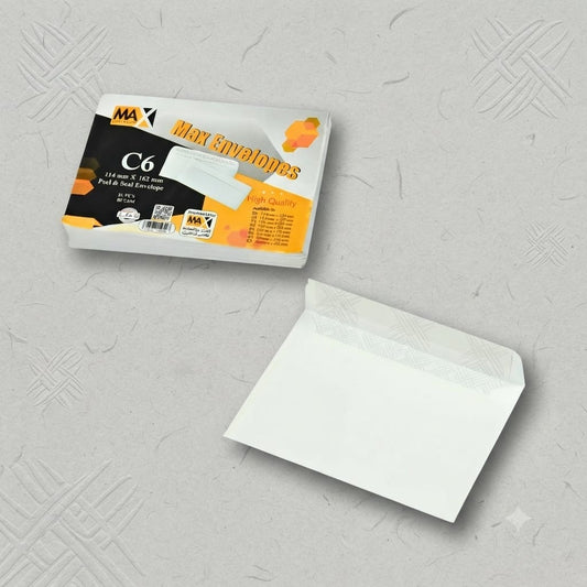 Self adhesive envelope | Plain White envelope | Size C6 114 mm x 162 mm | 80 GSM | Pack of 50 envelopes | Envelopes Series