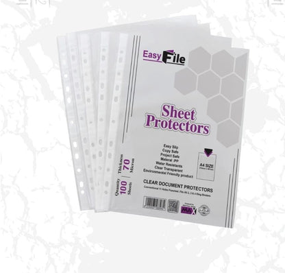 Sheet Protectors - A4 Size - Pack of 100 Sheets