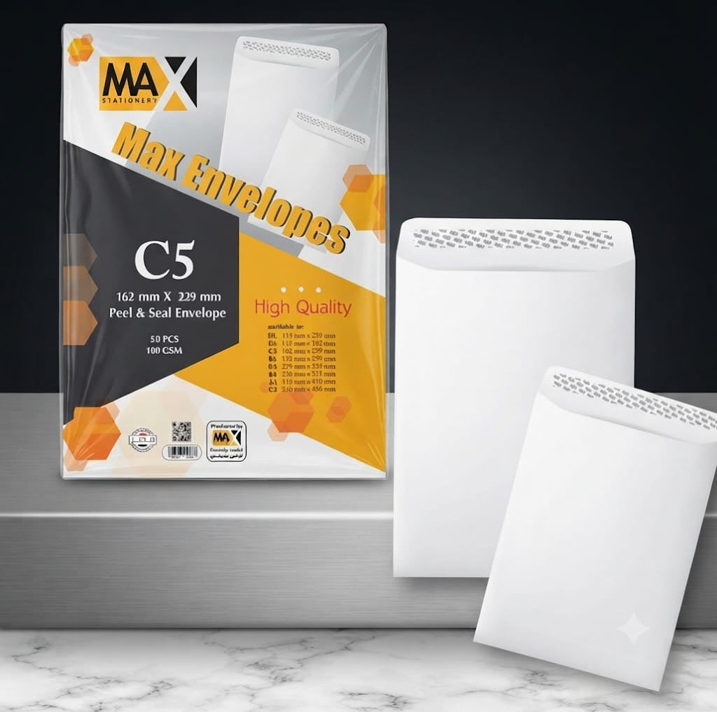 Self adhesive envelope | Plain White envelope | Size C5 162 mm x 250 mm | 100 GSM | Pack of 50 envelopes | Envelopes Series