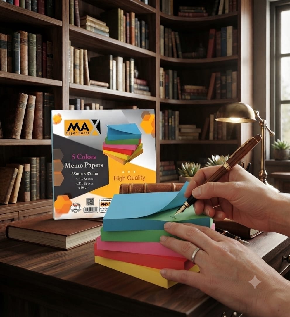 5 Colors Memo Papers Size  85 x 85 CM - 250 Sheets - 80 GSM