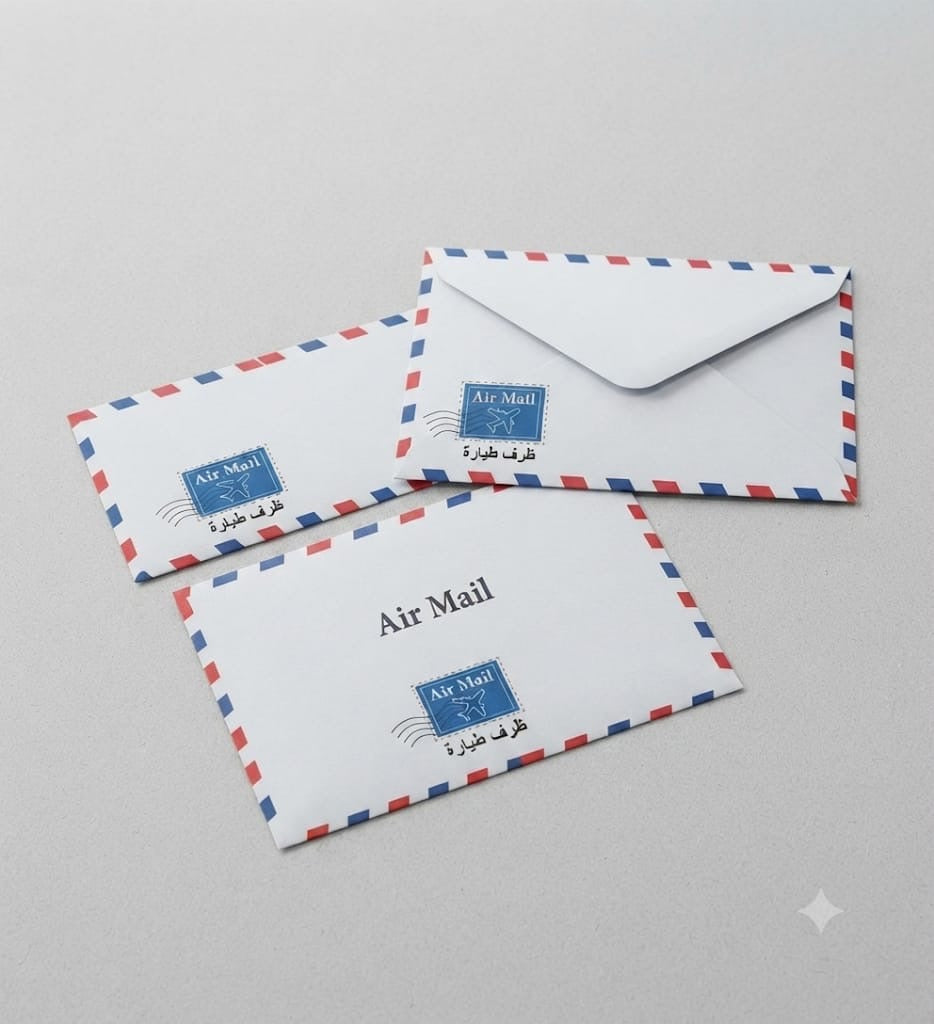 Air mail self-adhesive envelope | Block-Border | Size 110 mm x 150 mm | 80 GSM | Pack of 50 envelopes | Envelopes Series