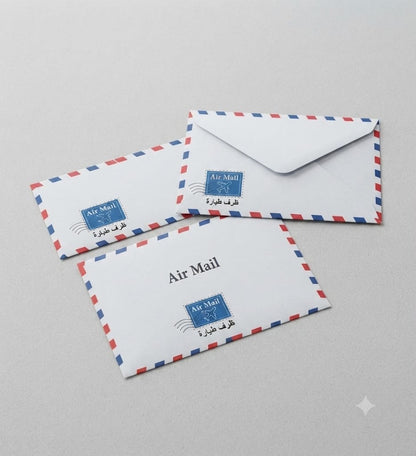 Air mail self-adhesive envelope | Block-Border | Size 110 mm x 150 mm | 80 GSM | Pack of 50 envelopes | Envelopes Series