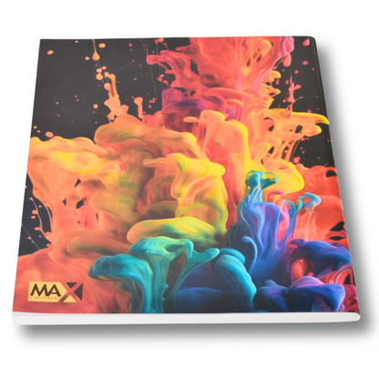 Bright explosion of multicolor paint clouds – Max Stationery Digital Dreams Series – 80 sheets A4 lined