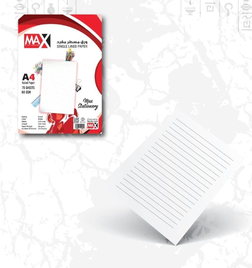 Single lined paper | Size A4 21 cm x 29.7 cm | 50 Gsm |  Writing Paper Series