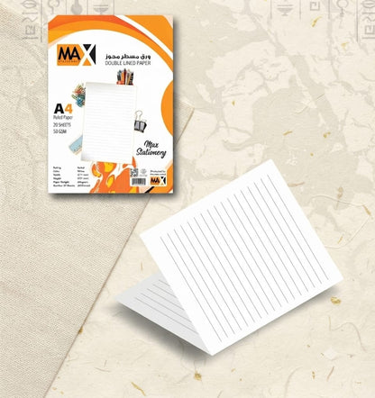 Double paper | Lined Ruling | Size A4 21 cm x 29.7 cm | 50 GSM | Writing Paper Series