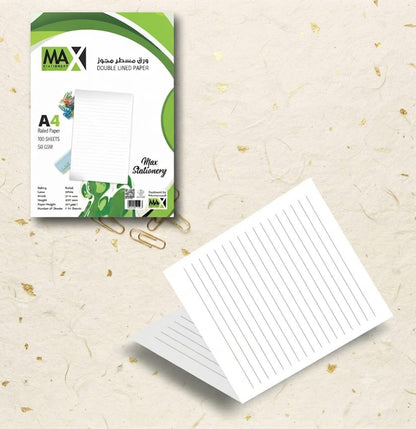 Double paper | Lined Ruling | Size A4 21 cm x 29.7 cm | 50 GSM | Writing Paper Series