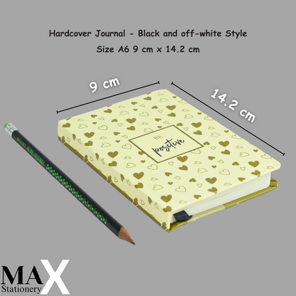 Hardcover Notebook – A6 – Lined – 100 Sheets – Black & Off-White