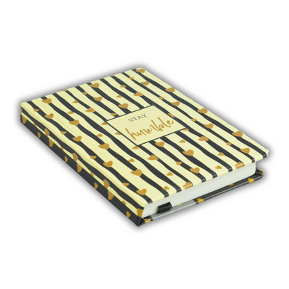 Hardcover Notebook – A6 – Lined – 100 Sheets – Black & Off-White