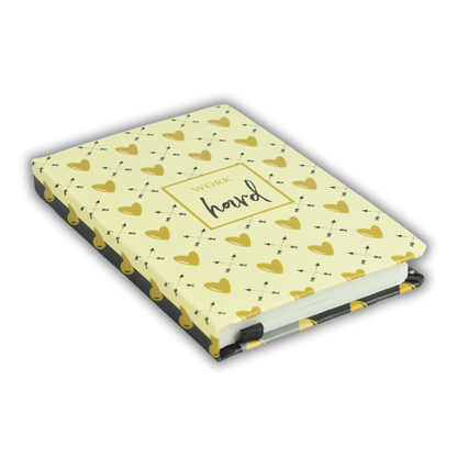 Hardcover Notebook – A6 – Lined – 100 Sheets – Black & Off-White