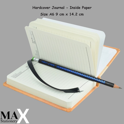 Hardcover Notebook – A6 – Lined – 100 Sheets – Black & Off-White