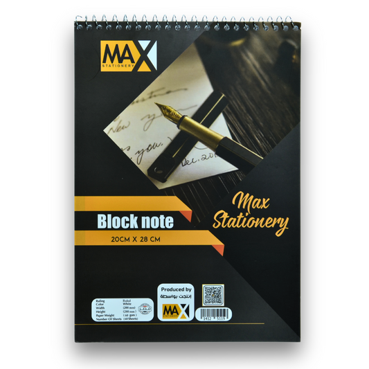Max Stationery Spiral Block Note – A4 Size 20x28 cm, 60 or 40 Lined Sheets, 60 GSM Paper, Spiral Bound with Cardboard Back – Ideal for School and Office