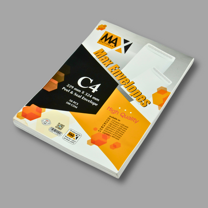 Self adhesive envelope | Plain White envelope | Size C4 229 mm x 324 mm | 100 GSM | Pack of 50 envelopes | Envelopes Series