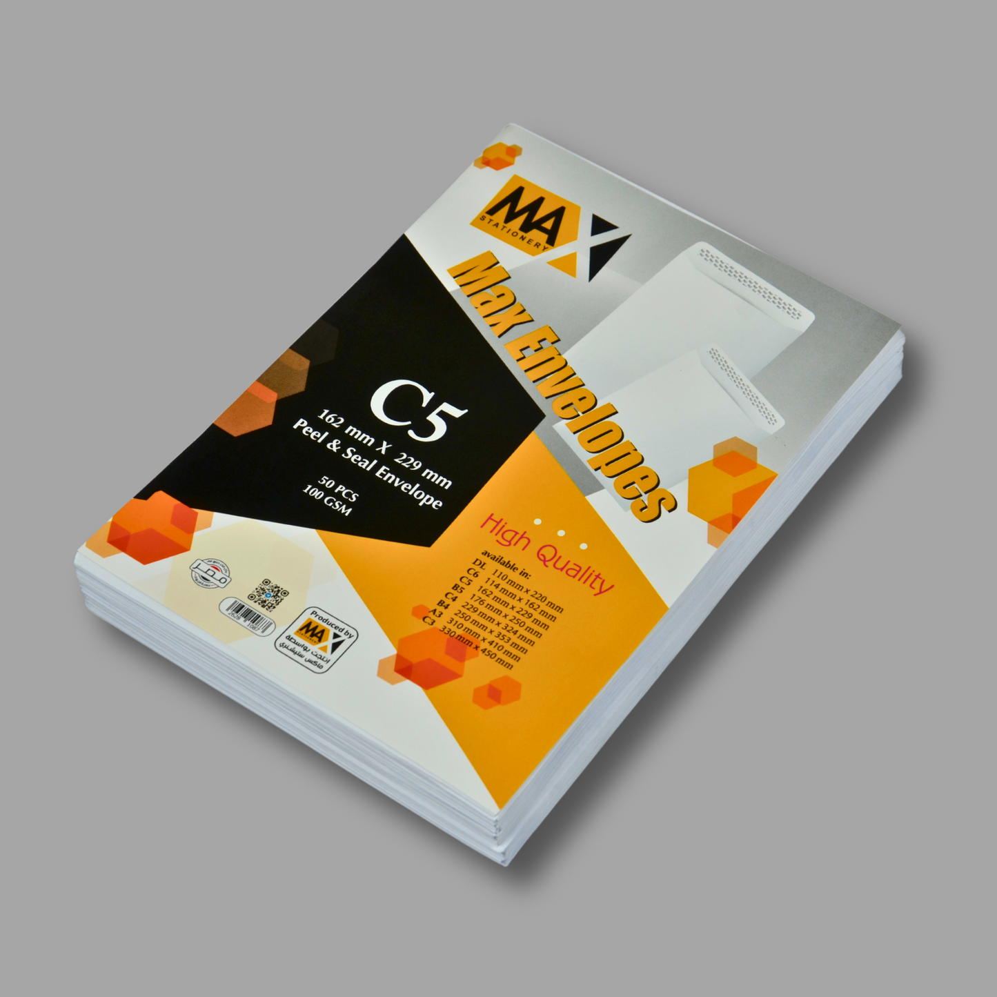 Self adhesive envelope | Plain White envelope | Size C5 162 mm x 250 mm | 100 GSM | Pack of 50 envelopes | Envelopes Series