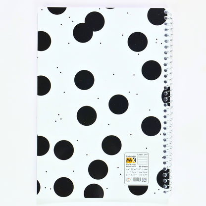 Wire bound Notebook | Size A4 20 cm x 28 cm | 60 GSM | Lined | 80 sheets | Fancy Style