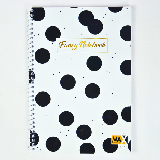 Wire bound Notebook | Size A4 20 cm x 28 cm | 60 GSM | Lined | 80 sheets | Fancy Style