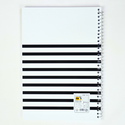 Wire bound Notebook | Size A4 20 cm x 28 cm | 60 GSM | Lined | 80 sheets | Fancy Style