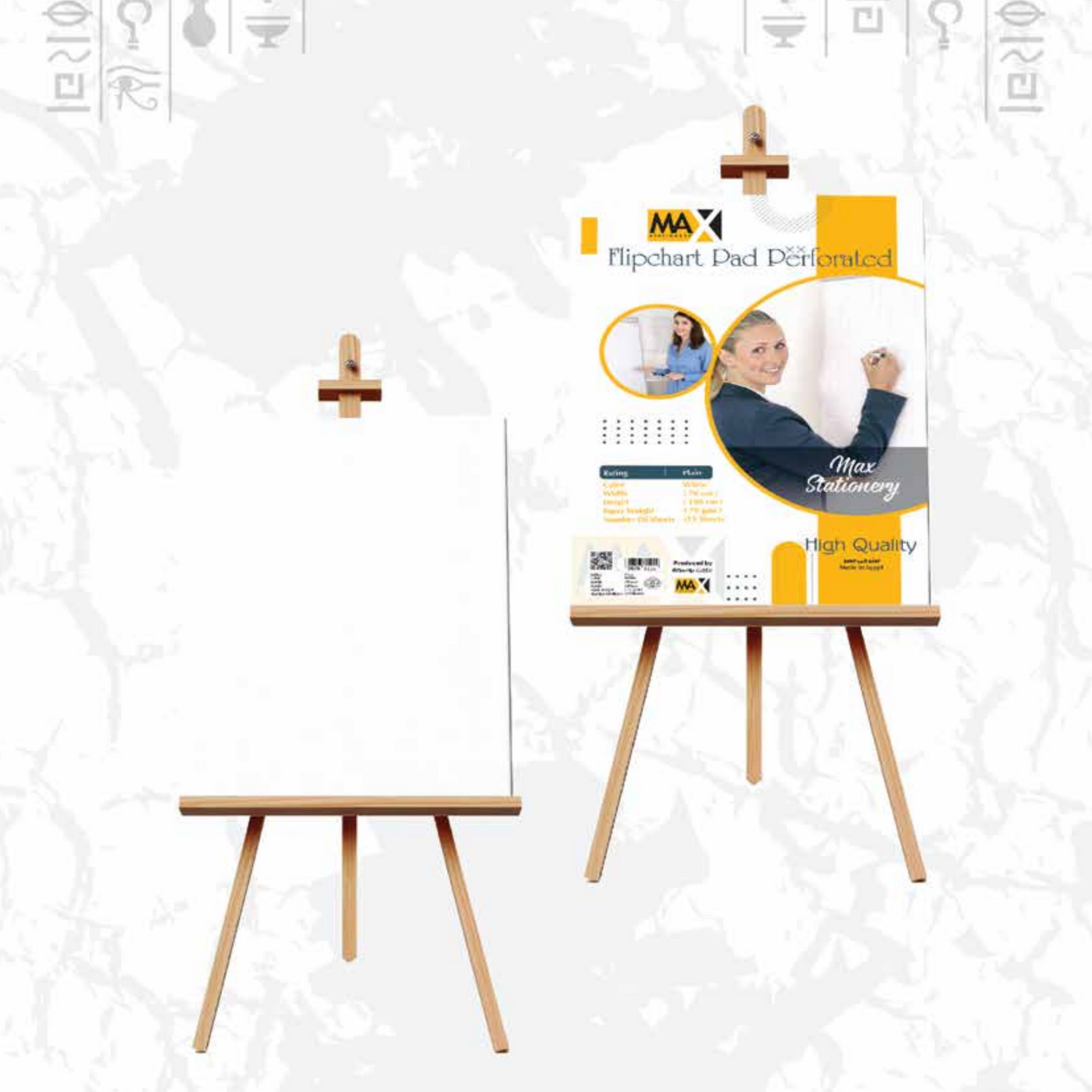 Max Stationery Flip Chart with 15 plain white sheets, <A0 size (70x100 cm), 70 GSM—ideal for meetings, training, teaching, family games and brainstorming.
