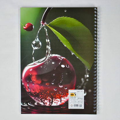 Wire bound Notebook | Size A4 20 cm x 28 cm | 60 GSM | Lined | 80 sheets | Fruity Style