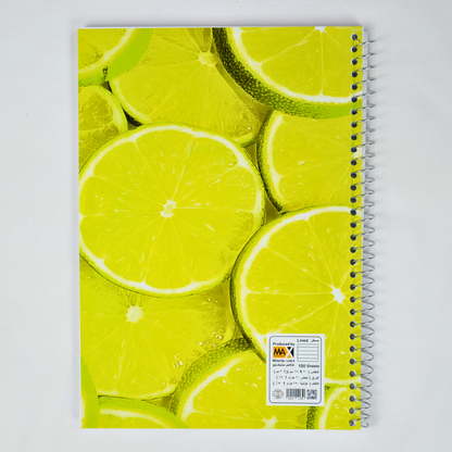 Wire bound Notebook | Size A4 20 cm x 28 cm | 60 GSM | Lined | 100 sheets | Fruity Style