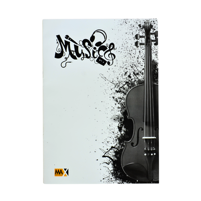 Max Stationery Stapled Music notebook | Size A4 21 cm x 29.7 cm | 60 GSM | 12 and 24 sheets | Music Notebook Series | Portrait Orientation