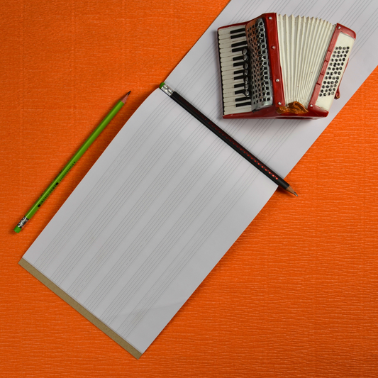 Max Stationery Stapled Music notebook | Size B5 17 cm x 24 cm | 80 GSM | 16 sheets | Music Notebook Series | Landscape Orientation