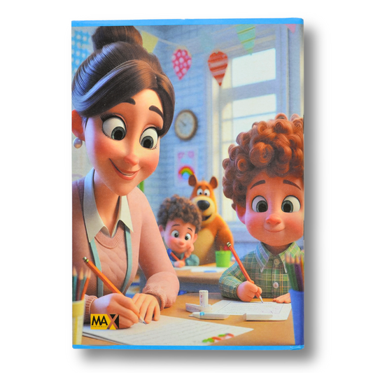 A5 0.5 cm square school notebook by Max Stationery with 80 sheets, 60 GSM paper, and a 250 GSM duplex designed cover – great for math and geometry.