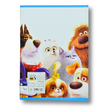 Max Stationery School notebook | Size A5 16 cm x 22.5 cm | 60 GSM | 1 cm Square | 28 sheets | School Notebook Series