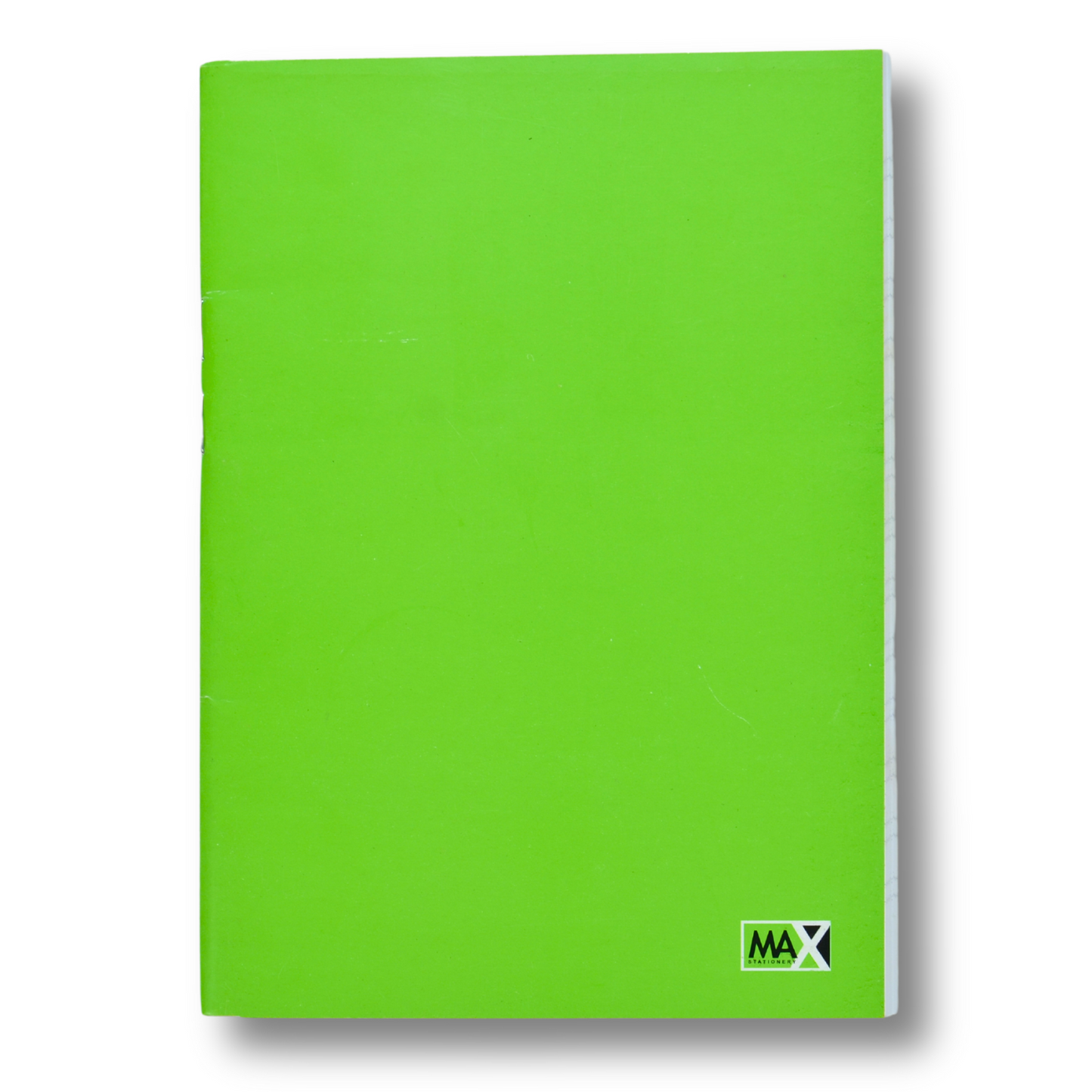 A5 square ruled notebook with 100 sheets, 60 GSM paper, and a 250 GSM colored cover laminated in cellophane – Main Colors Series by Max Stationery.