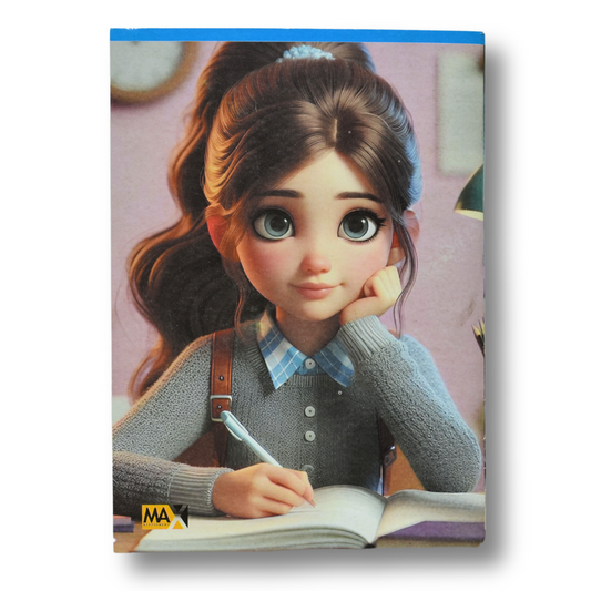 School notebook | Size A5 16 cm x 22.5 cm | 60 GSM | Lined | 100 sheets | School Notebook Series by Max Paper House