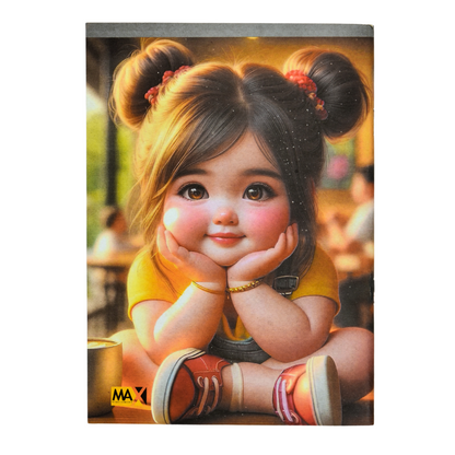 A5 lined school notebook by Max Stationery with 40 sheets, 60 GSM paper, and a 250 GSM designed duplex cover – part of the School Notebook Series.