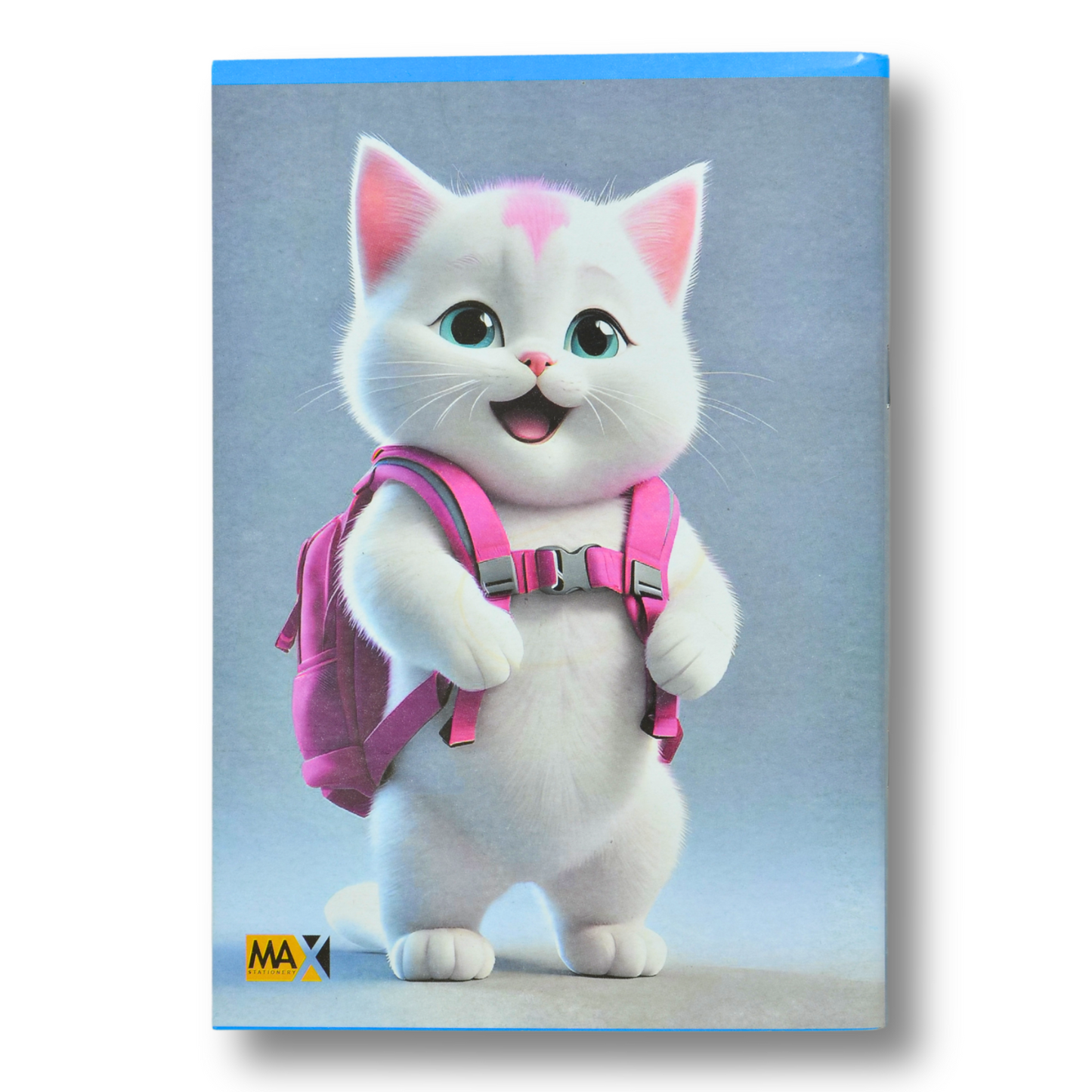 A5 Page and Page school notebook by Max Stationery with 60 sheets, 60 GSM paper, and a 250 GSM duplex cover – lined and blank page layout for writing and drawing.