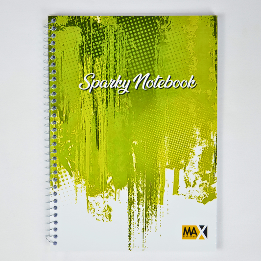 Wire bound Notebook | Size A4 20 cm x 28 cm | 60 GSM | Lined | 100 sheets | Sparky Style