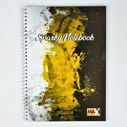 Wire bound Notebook | Size A4 20 cm x 28 cm | 60 GSM | Lined | 80 sheets | Sparky Style