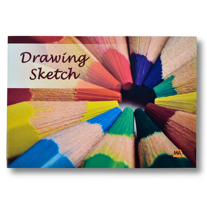 Max Stationery | دفتر رسم تخطيطي مُدبَّس | 16 ورقة | سادة | FS | 24 سم × 34 سم | منظر طبيعي | سلسلة رسومات تخطيطية