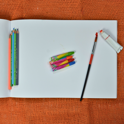 Max Stationery | دفتر رسم تخطيطي مُدبَّس | 40 ورقة | سادة | كبير | 24 سم × 34 سم | منظر طبيعي | سلسلة رسومات تخطيطية