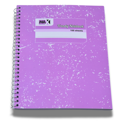 Wire bound Notebook | Size B5 17 cm x 25 cm | 60 GSM | Lined | 100 sheets | Trendy Style
